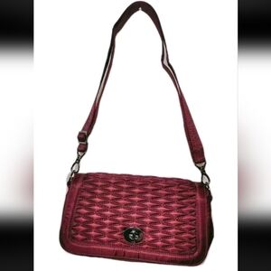 Lug Allegro Quilted Crossbody Bag Burgendy NWOT Detachable Strap Travel Boho